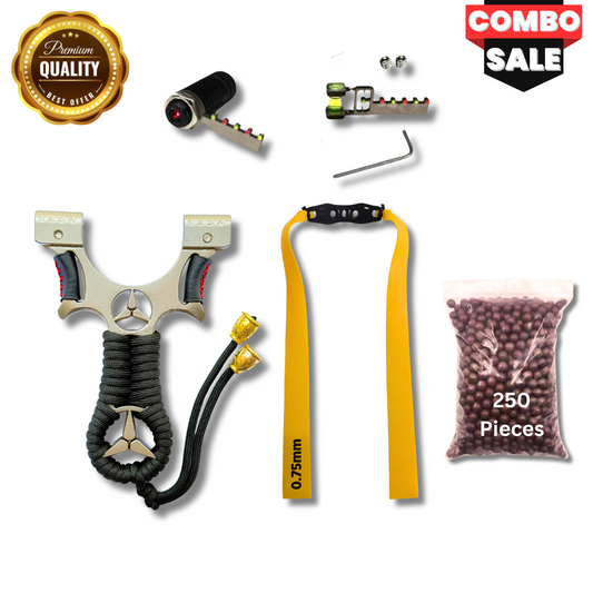 SlingshotKart Professional Slingshot | High-Power Stainless Steel Catapult (Gulel) for Hunting Small Game & Fishing
